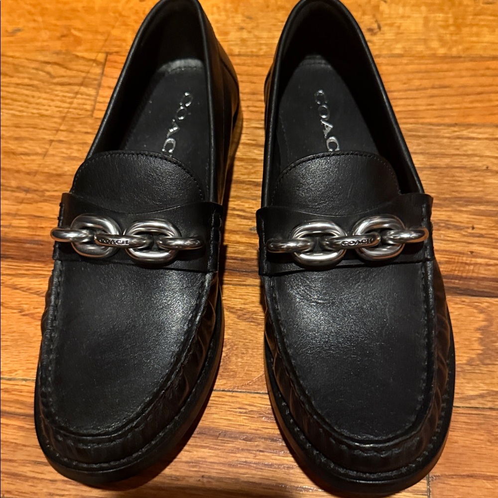 Coach Black Loafers with Silver Accent, Brand New, no Box, size 7 - Picture 3 of 6